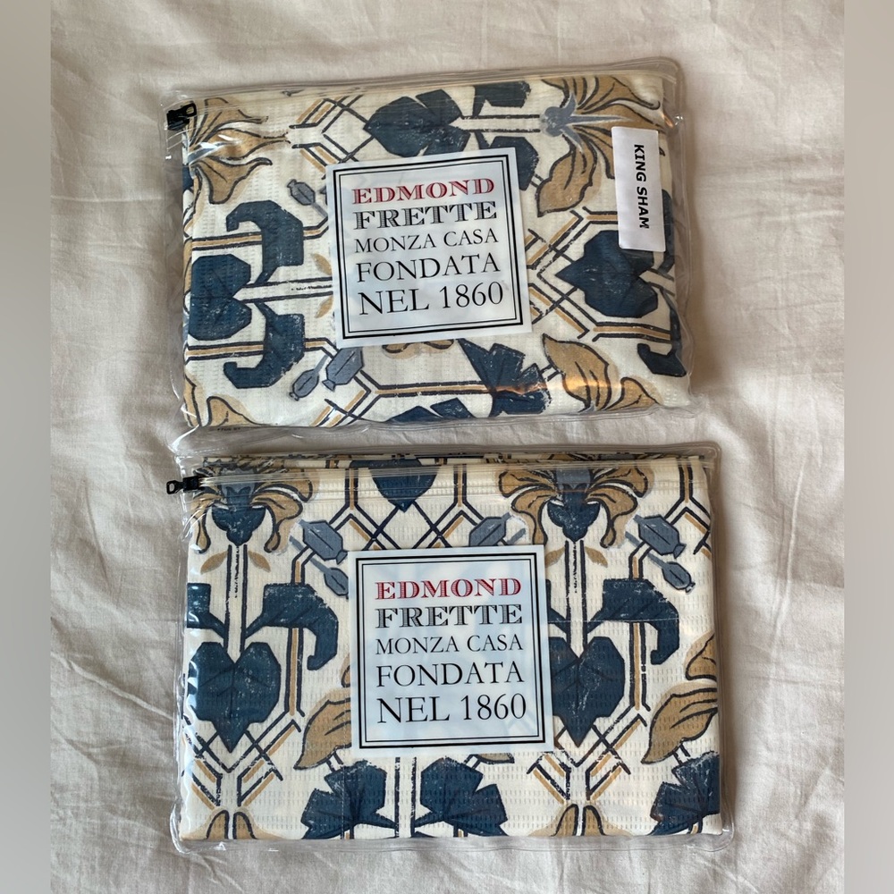 Edmond Frette King Shams Set (2) NWT